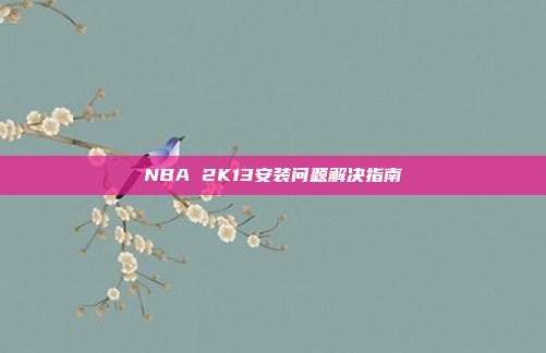 NBA 2K13安装问题解决指南