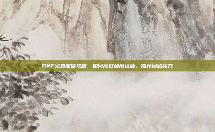 DNF免费黑信攻略,如何高效利用资源,提升角色实力