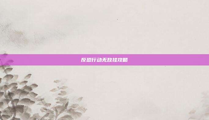 反恐行动无敌挂攻略