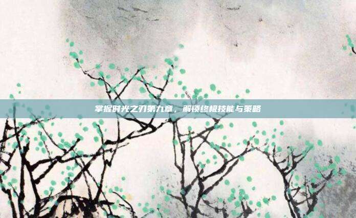 掌握时光之刃第九章,解锁终极技能与策略