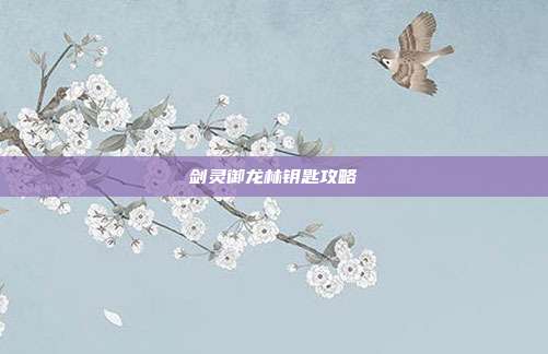 剑灵御龙林钥匙攻略