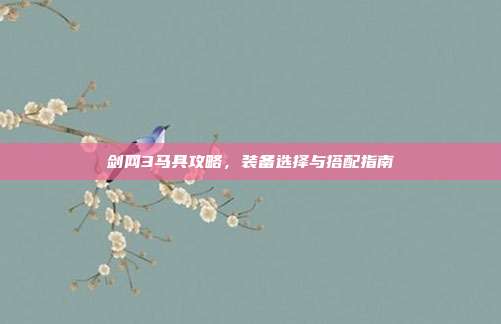 剑网3马具攻略，装备选择与搭配指南