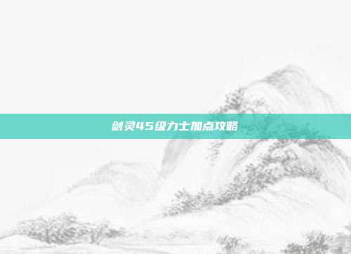 剑灵45级力士加点攻略