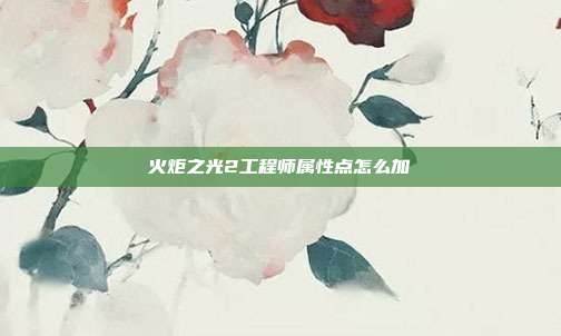 火炬之光2工程师属性点怎么加