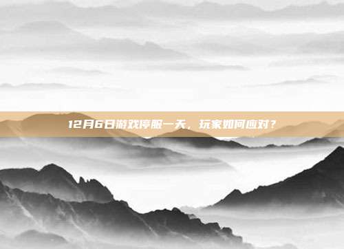 12月6日游戏停服一天，玩家如何应对？