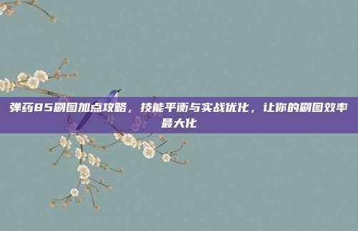 弹药85刷图加点攻略,技能平衡与实战优化,让你的刷图效率最大化