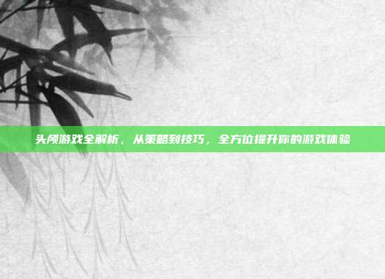 头颅游戏全解析，从策略到技巧，全方位提升你的游戏体验