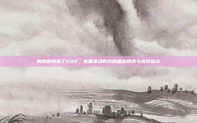 刚刚微博崩了222,流量波动背后的复杂博弈与应对启示