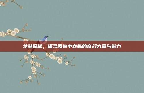 龙魅探秘,探寻原神中龙魅的奇幻力量与魅力