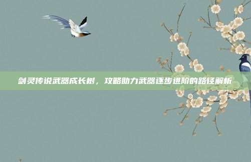 剑灵传说武器成长树，攻略助力武器逐步进阶的路径解析