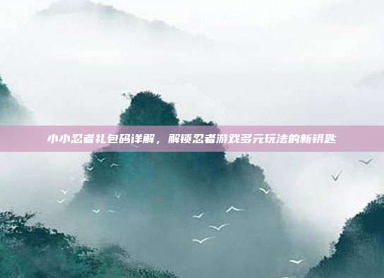 小小忍者礼包码详解,解锁忍者游戏多元玩法的新钥匙