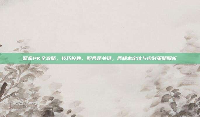 蓝拳PK全攻略，技巧控速、配合是关键，各版本定位与应对策略解析
