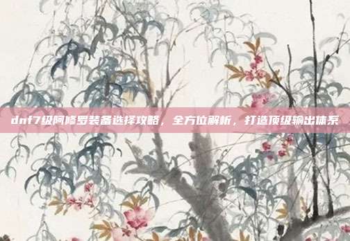 dnf7级阿修罗装备选择攻略,全方位解析,打造顶级输出体系