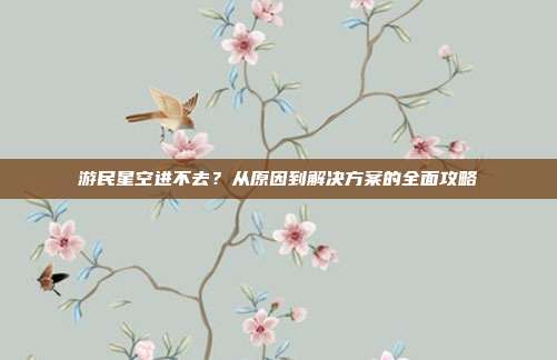 游民星空进不去?从原因到解决方案的全面攻略