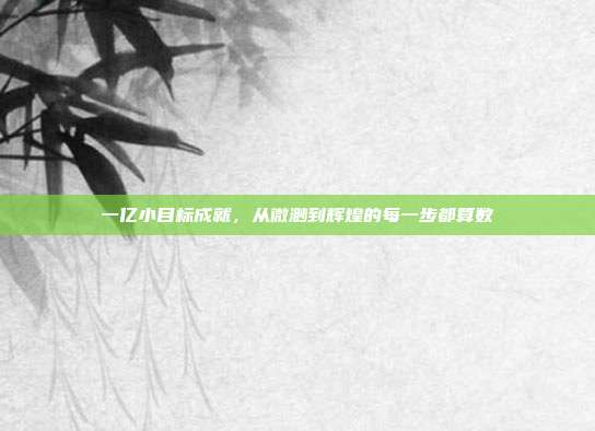 一亿小目标成就,从微渺到辉煌的每一步都算数