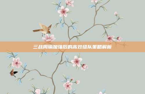 三战周瑜加强后的高效组队策略解析