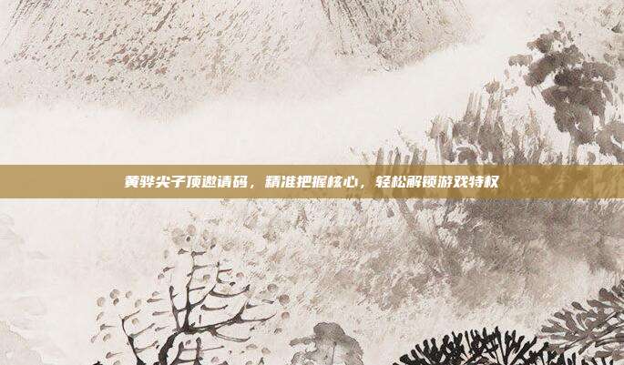 黄骅尖子顶邀请码,精准把握核心,轻松解锁游戏特权