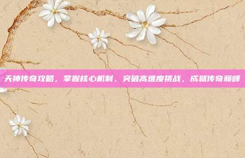 天神传奇攻略,掌握核心机制,突破高难度挑战,成就传奇巅峰
