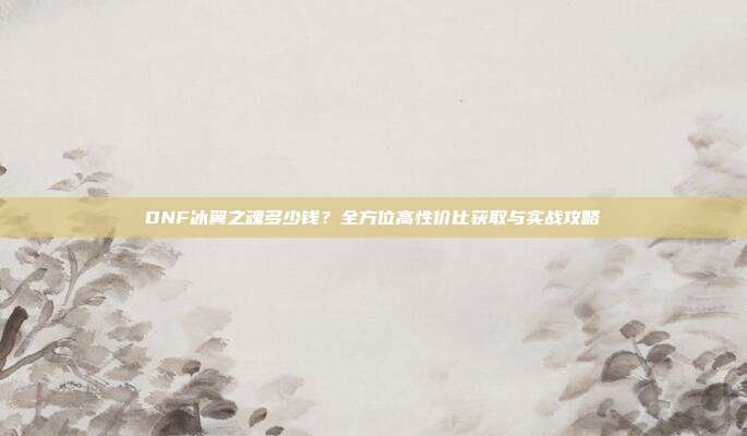 DNF冰翼之魂多少钱?全方位高性价比获取与实战攻略