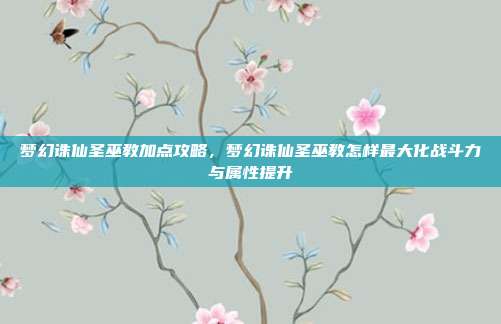 梦幻诛仙圣巫教加点攻略,梦幻诛仙圣巫教怎样最大化战斗力与属性提升