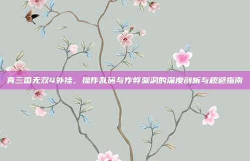 真三国无双4外挂，操作乱码与作弊漏洞的深度剖析与规避指南