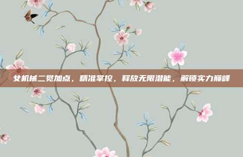 女机械二觉加点,精准掌控,释放无限潜能,解锁实力巅峰