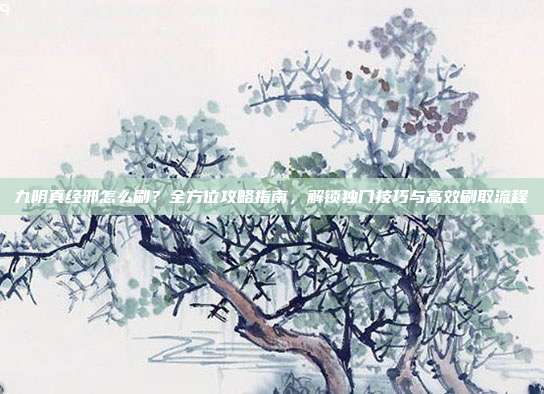 九阴真经邪怎么刷?全方位攻略指南,解锁独门技巧与高效刷取流程