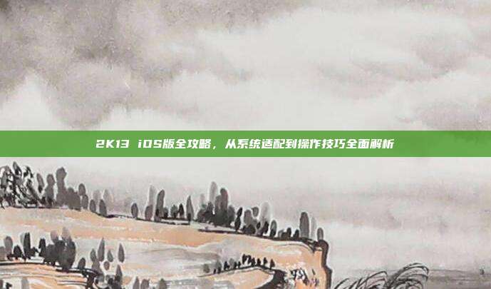 2K13 iOS版全攻略，从系统适配到操作技巧全面解析