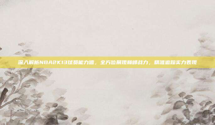 深入解析NBA2K13球员能力值,全方位展现巅峰战力,精准追踪实力表现