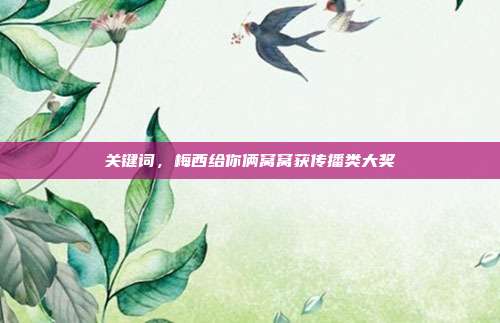 关键词,梅西给你俩窝窝获传播类大奖