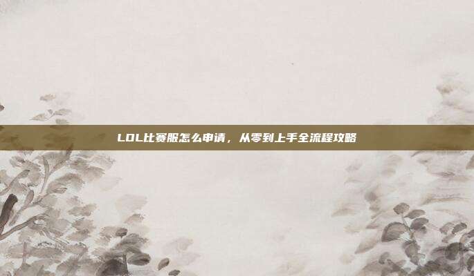 LOL比赛服怎么申请,从零到上手全流程攻略