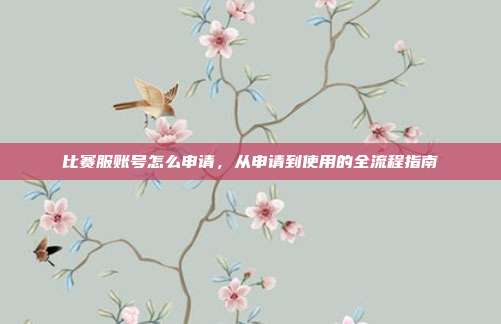比赛服账号怎么申请，从申请到使用的全流程指南