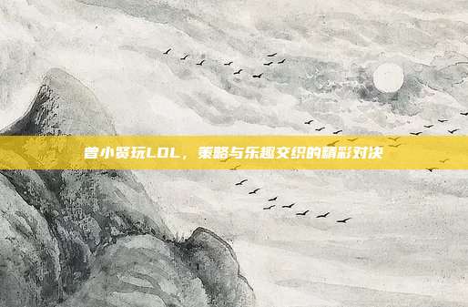 曾小贤玩LOL,策略与乐趣交织的精彩对决