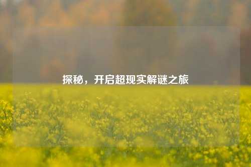 探秘,开启超现实解谜之旅