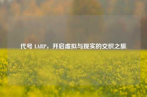 代号 LARP,开启虚拟与现实的交织之旅