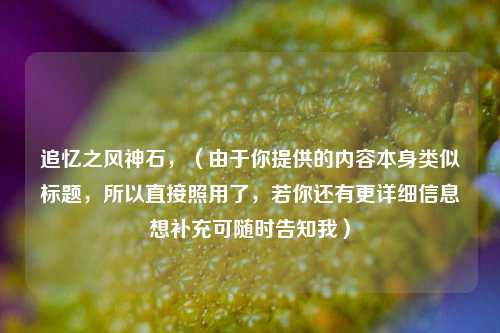 追忆之风神石,(由于你提供的内容本身类似标题,所以直接照用了,若你还有更详细信息想补充可随时告知我)