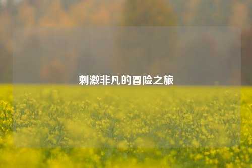 刺激非凡的冒险之旅