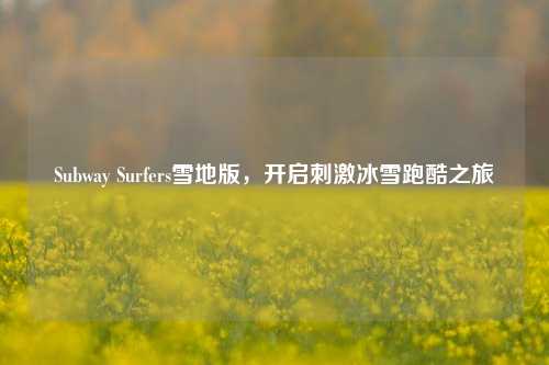 Subway Surfers雪地版,开启刺激冰雪跑酷之旅