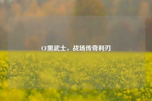 CF黑武士,战场传奇利刃