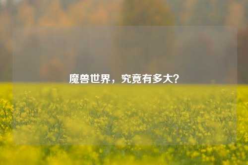 魔兽世界，究竟有多大？