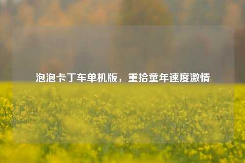 泡泡卡丁车单机版,重拾童年速度激情