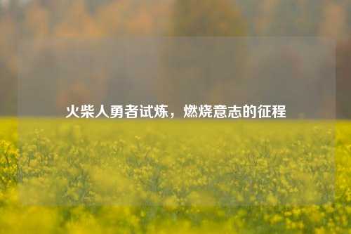 火柴人勇者试炼,燃烧意志的征程