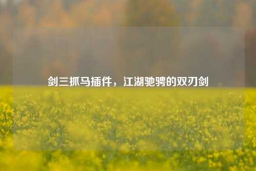剑三抓马插件,江湖驰骋的双刃剑