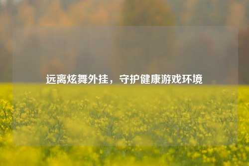 远离炫舞外挂,守护健康游戏环境