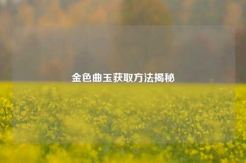 金色曲玉获取方法揭秘