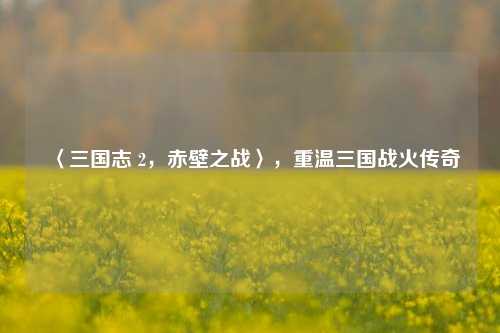 〈三国志 2,赤壁之战〉,重温三国战火传奇