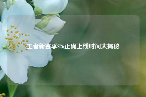 王者新赛季S26正确上线时间大揭秘