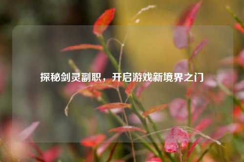 探秘剑灵副职,开启游戏新境界之门