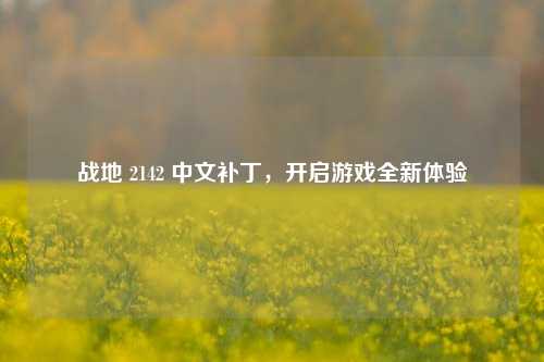 战地 2142 中文补丁,开启游戏全新体验