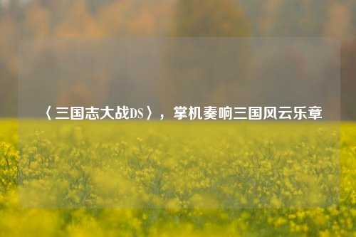 〈三国志大战DS〉,掌机奏响三国风云乐章